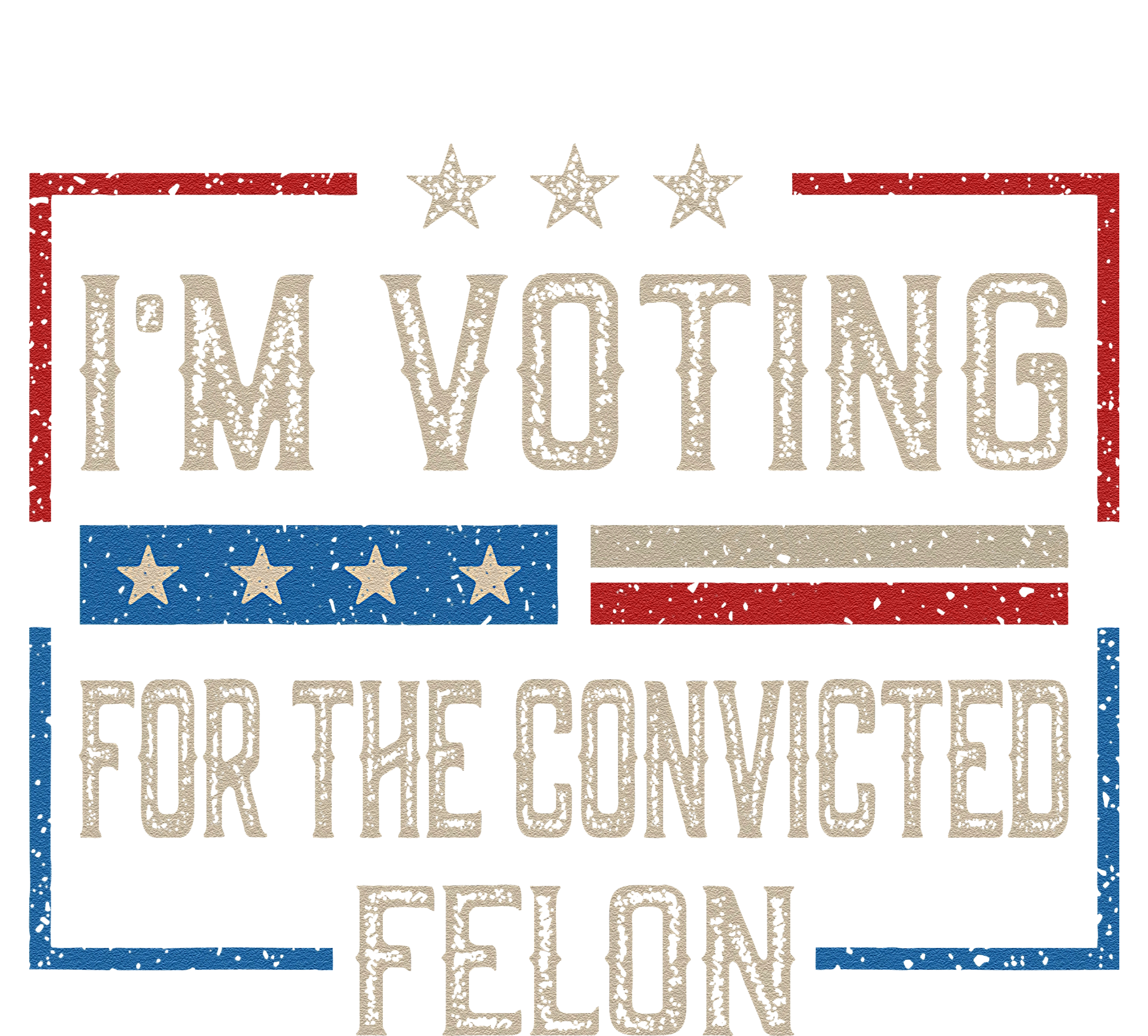 IM Voting For A Felon In 2024 Us Flag Vintage Women's V-Neck T-Shirt