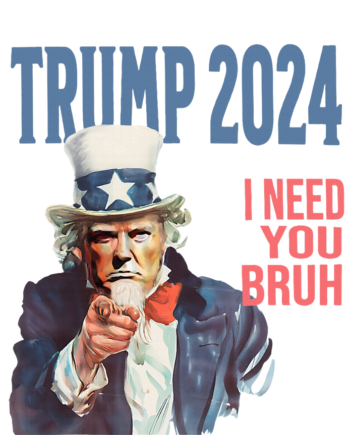 Trump 2024 I Need You Bruh Throwback Vintage Dry Zone Grid Polo