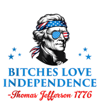 4th July Bitches Love Independence Thomas Jefferson Founding Flat Bill Trucker Hat