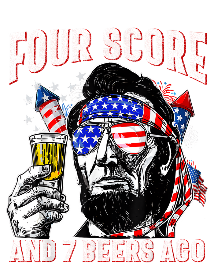 4th Of July Drinking Beer Patriot Four Score And 7 Beers Ago Mesh Reversible Basketball Jersey Tank