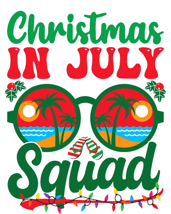 Christmas In July Squad Retro Sunglass Palm Tree Summer Xmas T-Shirt