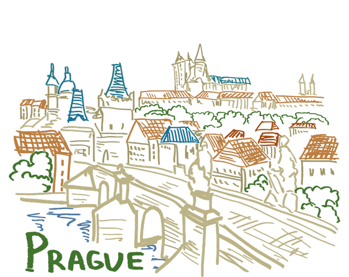 Prague City Charles Bridge Kids Hoodie