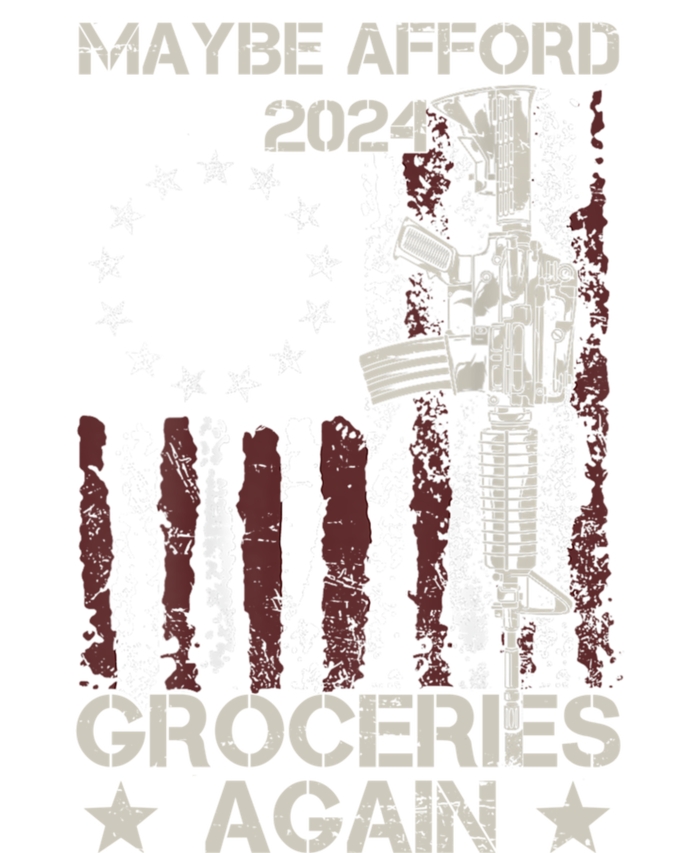 Maga 2024 Maybe Afford Groceries Again Funny American Flag Ladies Long Sleeve Shirt