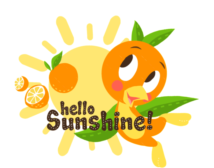 Hello Sunshine! Orange Bird (White Background) Snapback Five-Panel Rope Hat