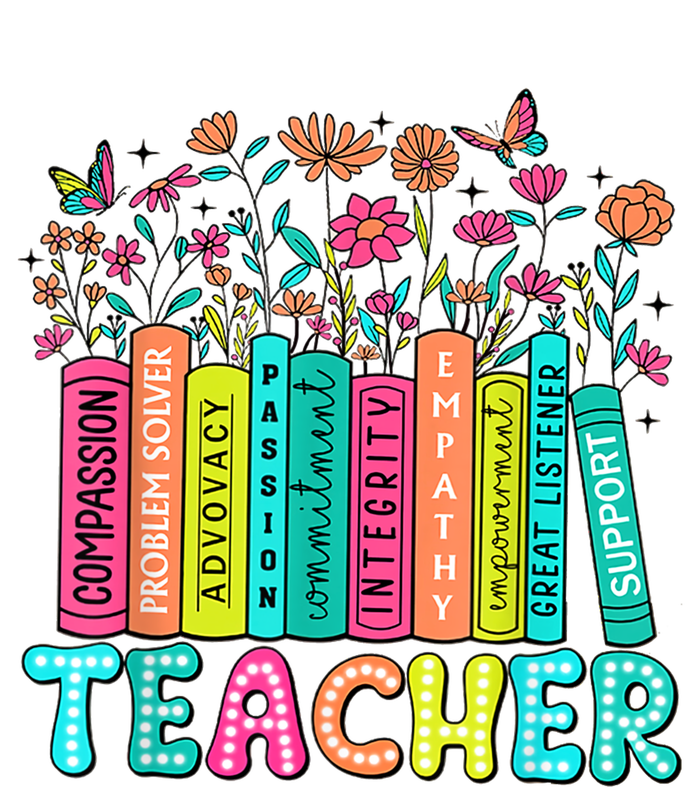 Teacher Bookself Wildflowers Book Lover Bookworm Poster