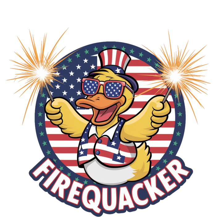 Firequacker Usa Duck Firework 4th Of July Ladies Long Sleeve Shirt