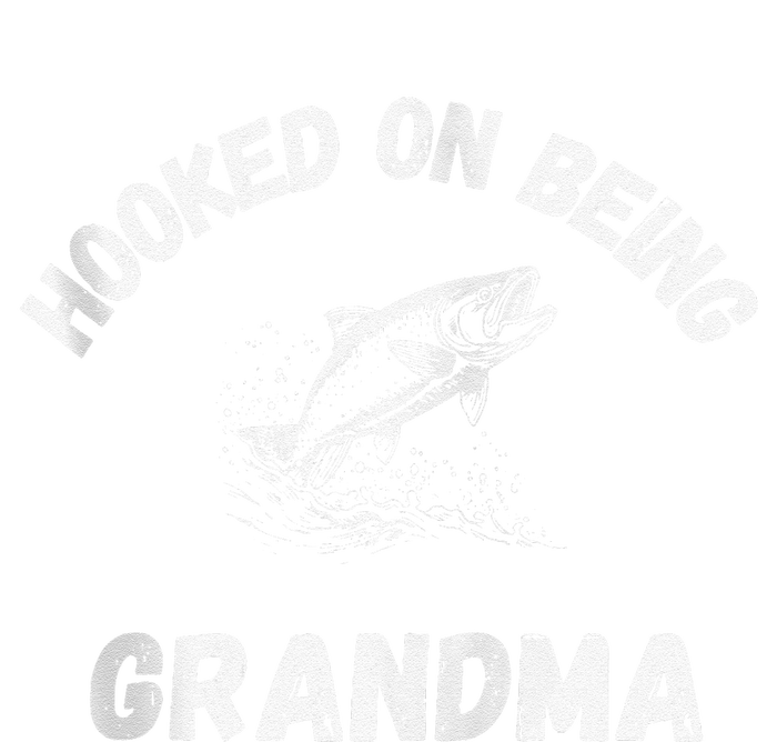 Hooked On Being Grandma Fishing Graphic Fish Design Zip T-Shirt