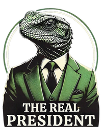 The Real President Political Humor Lizard People Sustainable Knit Beanie