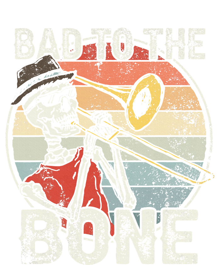 Trombone Bad To The Bone Retro Skeleton Marching Band Player Premium Crewneck Sweatshirt