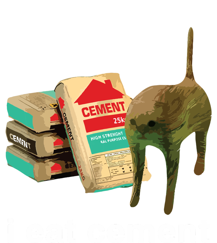 I Eat Cement Cursed Cat Funny Oddly Specific Dank Meme Cooling Performance Crew T-Shirt