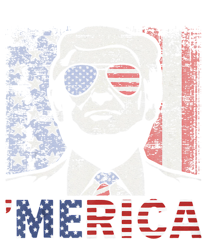 Merica Trump Happy 4th Of July Trump American Flag T-Shirt