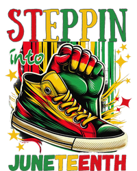 Stepping Into Juneteenth Afro Woman Black Sneakers T-Shirt