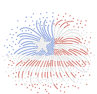 Wavy Flag Inside A Firework 4th Of July Bling Flag Usa Funny T-Shirt