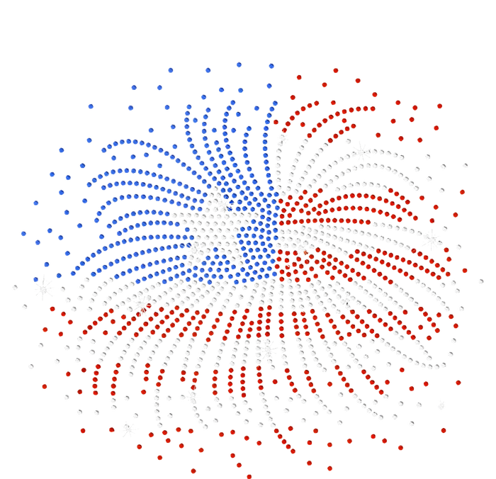 Wavy Flag Inside A Firework 4th Of July Bling Flag Usa Funny T-Shirt