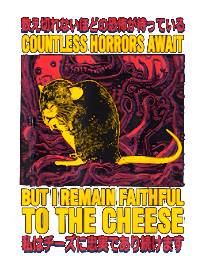 Faithful To The Cheese Japanese Horror Rat Tie-Dye T-Shirt