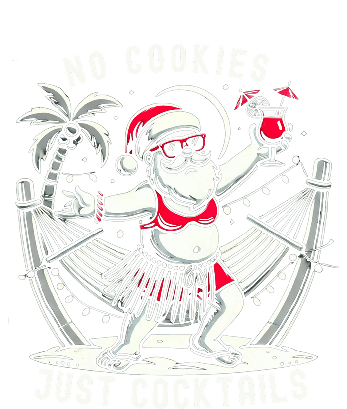 No Cookies Just Cocktails Christmas In July Funny Santa Poster