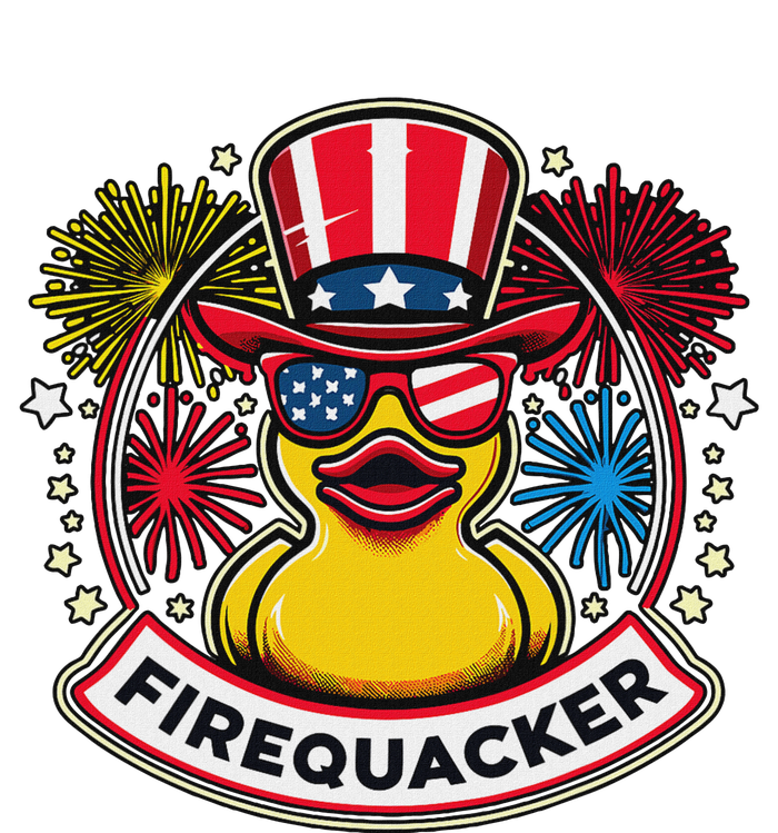 Firequacker 4th Of July Rubber Duck Usa Flag Tall Hoodie