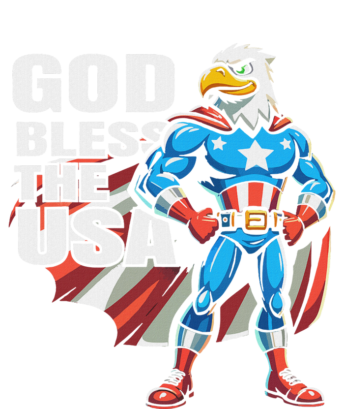 God Bless The Usa American Patriotic Eagle Superhero Design T-Shirt