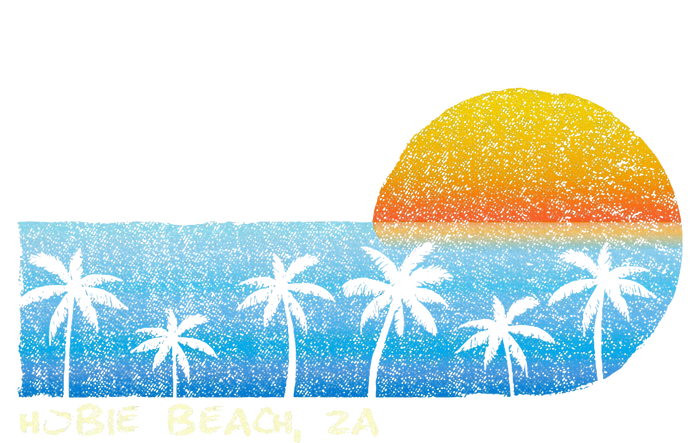 Vintage Hobie Beach Za Palm Trees & Sunset Beach T-Shirt