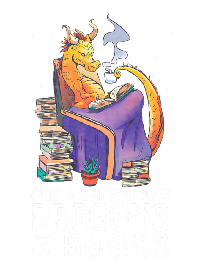 Just A Girl Who Loves Dragons & Books Book Nerds T-Shirt