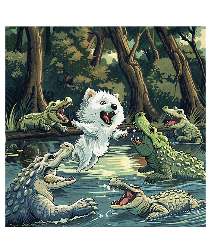 American Eskimo Alligator Fight T-Shirt