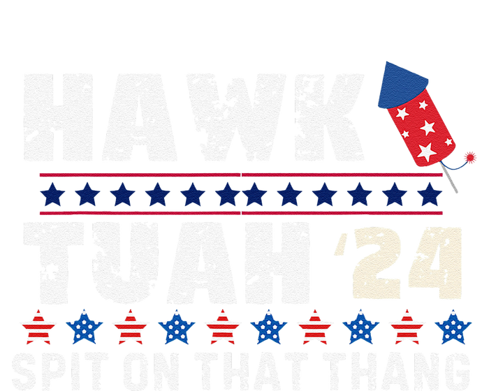 Hawk Tuah 24 Spit On That Thang America Funny Trending Meme Striped Beanie with Solid Band