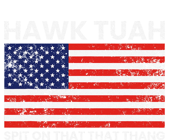 Hawk Tuah 24 Spit On That Thang Usa Flag Striped Beanie with Solid Band