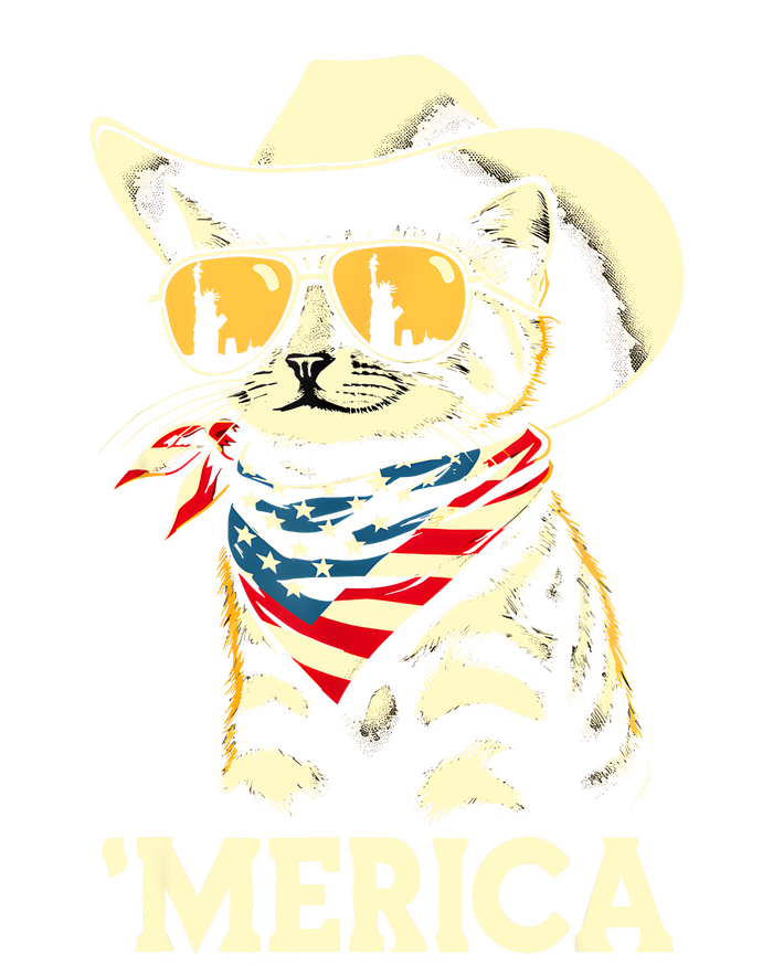 Usa Merica Cat 4th Of July Funny Patriotic T-Shirt