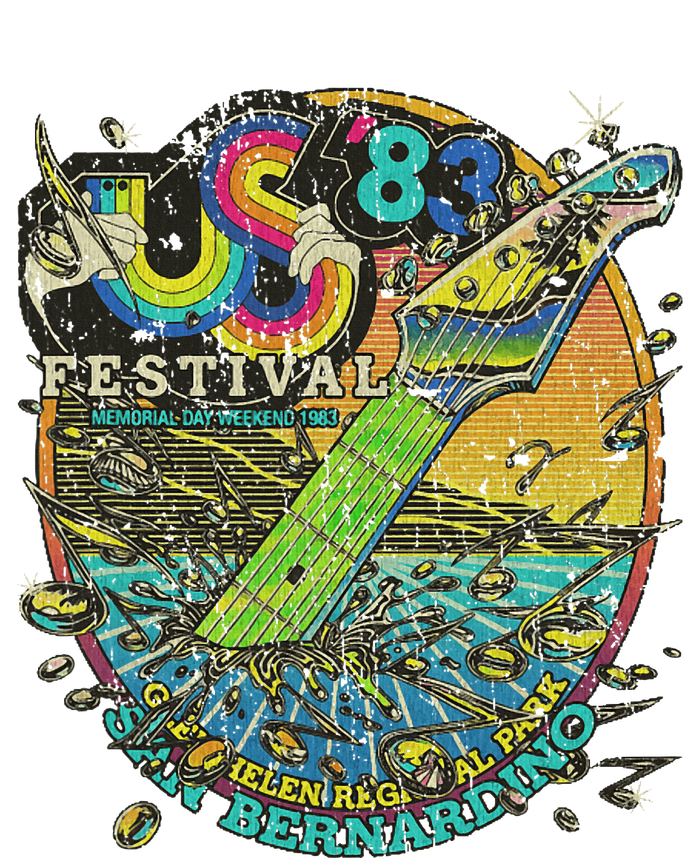 Us Festival 1983 Colorful Rainbow Music Fest Us 70s Sustainable Bucket Hat