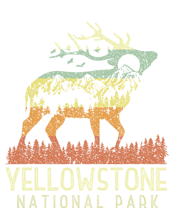 Yellowstone National Park Retro Vintage Mountain Elk T-Shirt