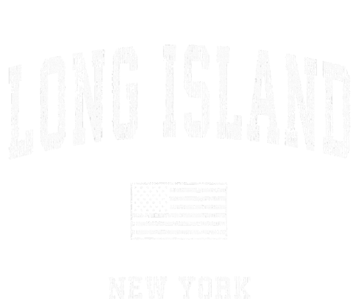 Long Island New York Ny Vintage American Flag Ladies Long Sleeve Shirt