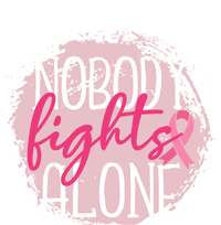 Nobody Fights Alone Breast Cancer Gift Women's Long Sleeve Flannel Pajama Set 