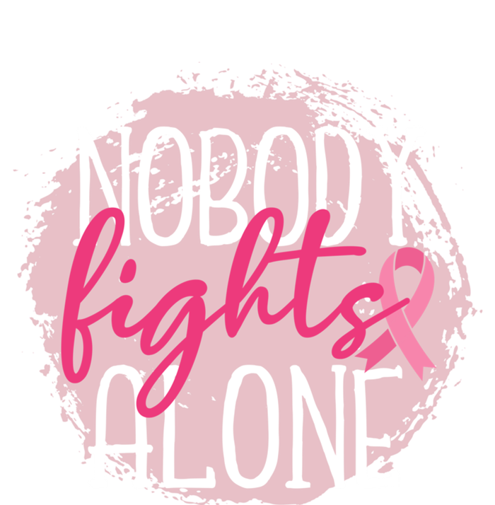 Nobody Fights Alone Breast Cancer Gift Women's Long Sleeve Flannel Pajama Set 