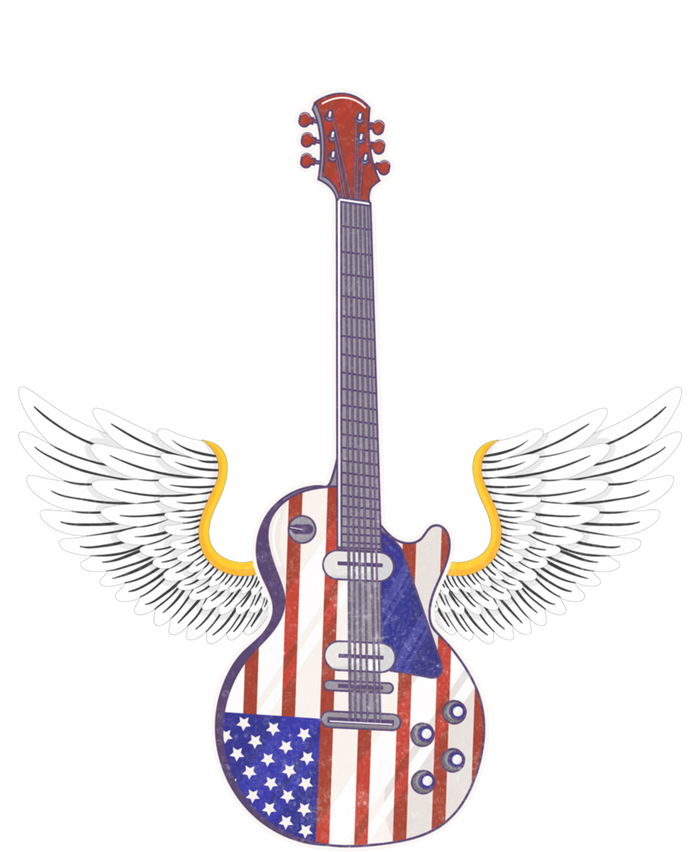 Retro Vintage Rock And Roll Guitar Wings Music Band 4th July Gift T-Shirt