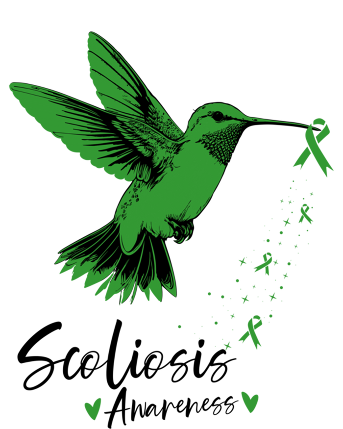 Scoliosis Warrior Green Hummingbird Scoliosis Awareness Gift Women's T-Shirt