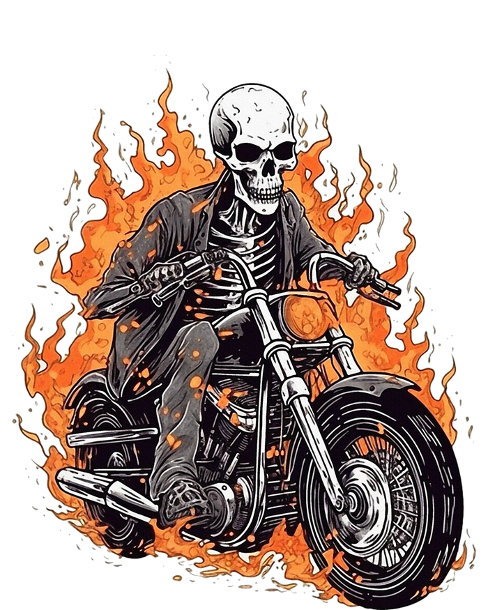 Skeleton Riding Motorcycle Halloween Costume Biker Women's Racerback Tank