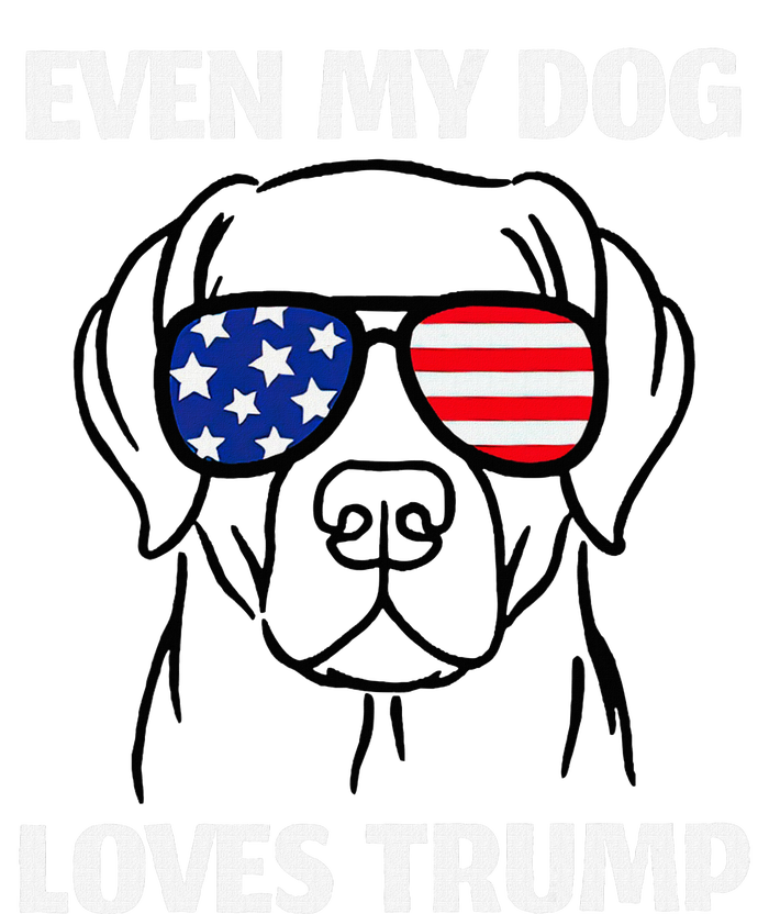 Even My Dog Loves Trump Labrador With Usa Flag Sunglasses Ladies Essential Flowy Tank