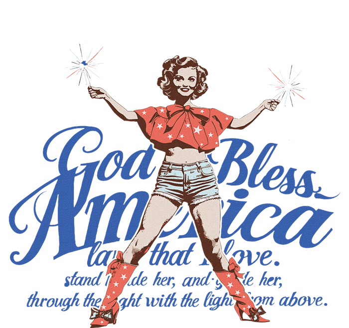 Vintage 4th Of July Pinup God Bless America T-Shirt