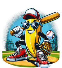 Banana Playing Baseball Funny Fruit Lover High Crown Mesh Back Trucker Hat