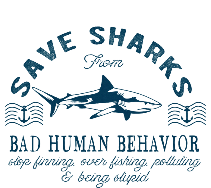 Save Sharks From Bad Human Behavior Blue Nautical Shark PosiCharge Competitor Tank