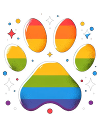 Pride Paw Print With Rainbow Colors T-Shirt