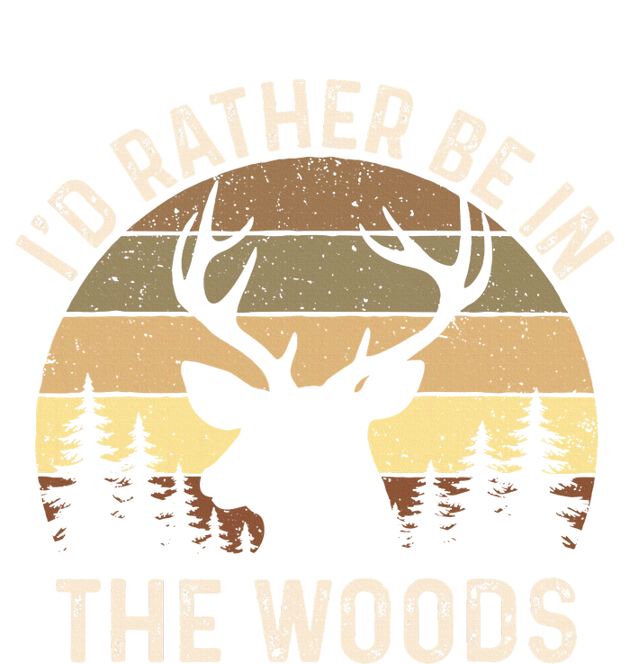 ID Rather Be In The Woods Retro Vintage Deer Lover Hunter Snapback Five-Panel Rope Hat