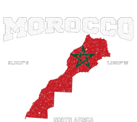 Morocco Flag And Map Moroccan Coordinates Ladies Long Sleeve Shirt