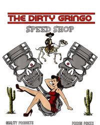 Dirty Gringo Speed Shop Rat Rod Sexy Pin Up On Crank Shaft Women's Fleece Hoodie