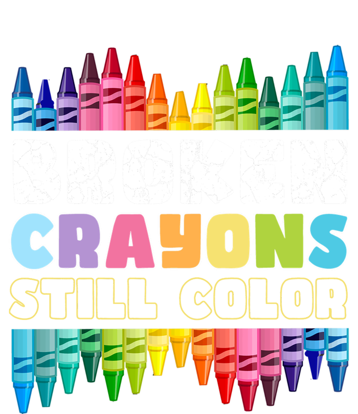 Mental Health Awareness Supporter Broken Crayons Still Color Flat Bill Trucker Hat