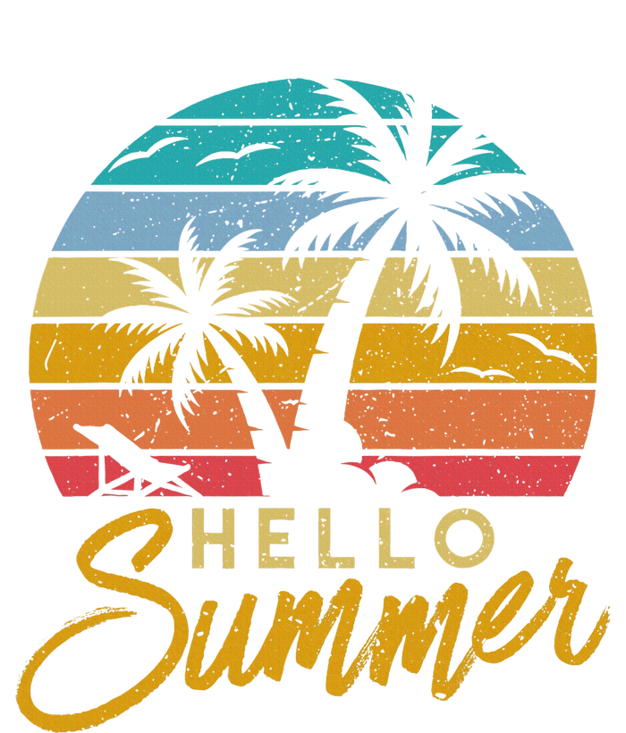 Hello Summer Retro Beach Vacation Tall Hoodie