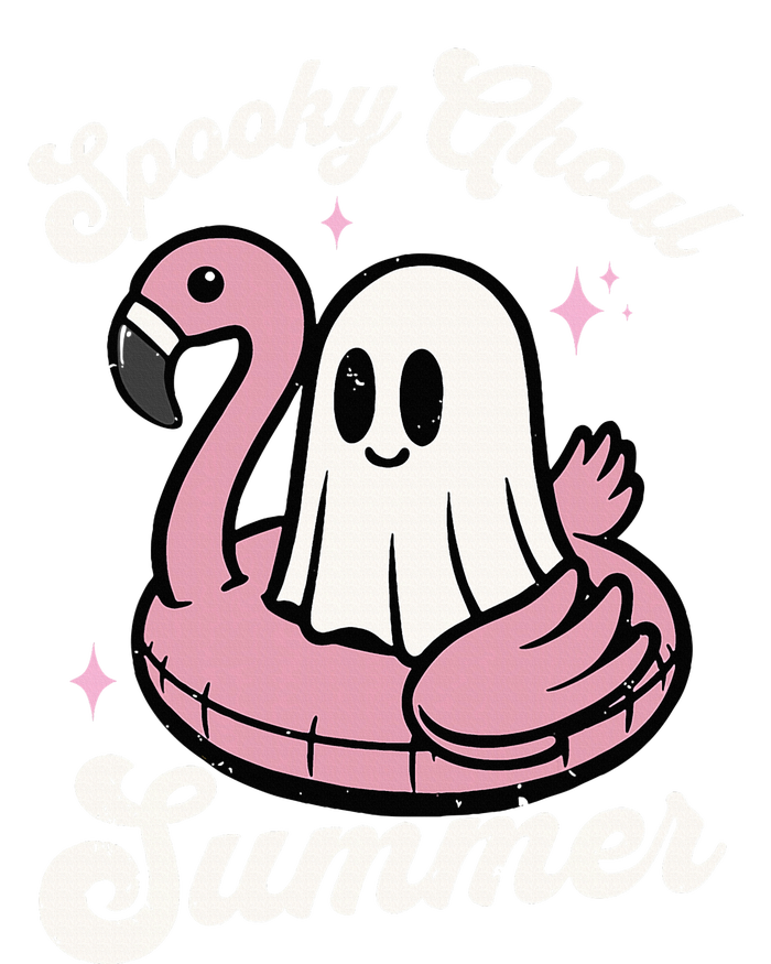 Spooky Ghoul Summer Cute Ghost Flamingo Summer Vibes Beach T-Shirt