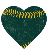 Vintage Green And Gold Baseball Heart Softstyle Adult Sport Polo