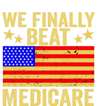 Funny Saying We Finally Beat Medicare Vintage Usa Flag T-Shirt