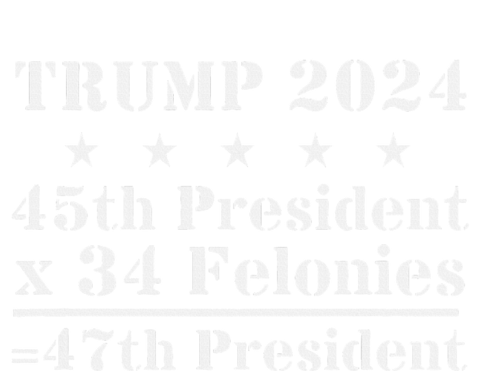 Trump 2024 New Math 45th President X 34 Felonies = 47th Pres Ladies Long Sleeve Shirt